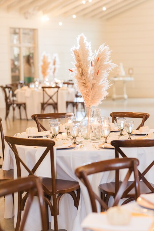 pampas grass wedding reception centerpiece